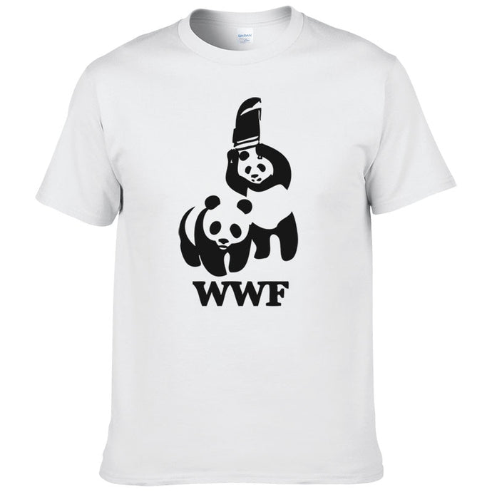 WEWANLD WWF Wrestling Panda Comedy Short Sleeve Cool Camiseta T Shirt