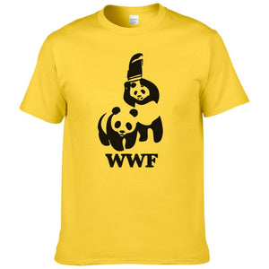 WEWANLD WWF Wrestling Panda Comedy Short Sleeve Cool Camiseta T Shirt